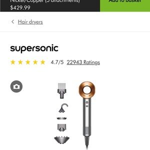 Dyson Supersonic Hair Dryer - Silver and Copper
